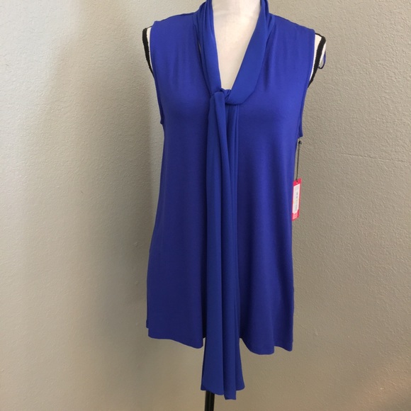 Vince Camuto Royal Blue Sleeveless Blouse - Picture 2 of 9